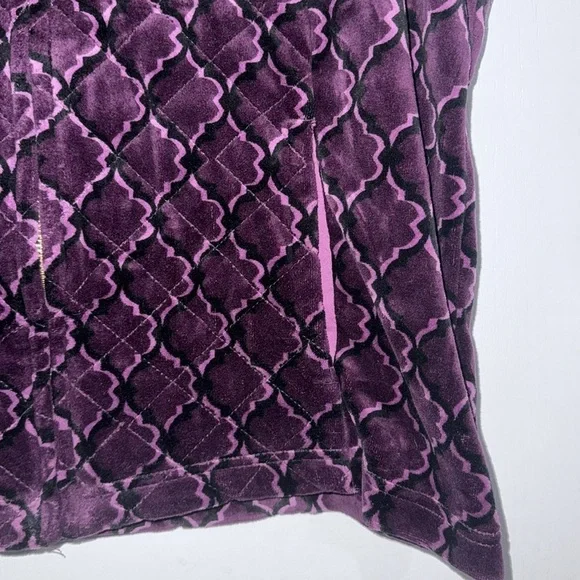 #1281F Women’s Vest CHARTER CLUB size XL purple velour jacket - Picture 3 of 8
